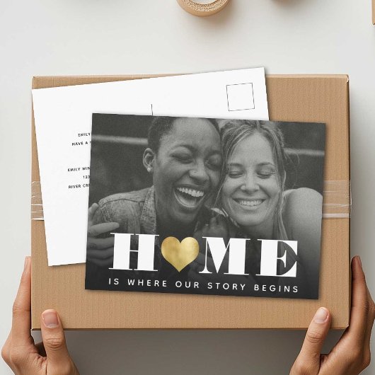 Neue Zuhause Einfache Coole Moderne Minimalistisch Ankündigungspostkarte