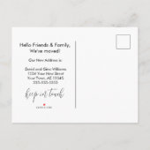 Neue Zuhause Elegant Botanical We Moved Ankündigungspostkarte (Rückseite)