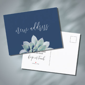 Neue Zuhause Elegant Succulent Wir haben grün bewe Ankündigungspostkarte
