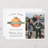 Neue Zuhause Erntedank Pumpkin Foto Holiday Moving Ankündigung (Vorne/Hinten)