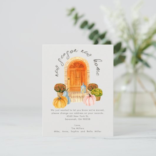 Neue Zuhause-Fall-Announcement-Karte der neuen Jah Ankündigung (Stehend Vorderseite)