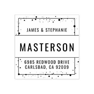 Neue Zuhause-Family-Adresse Gummistempel