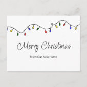 Neue Zuhause Festliche Weihnachtsbeleuchtung Ankündigungspostkarte (Vorderseite)