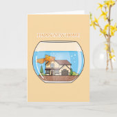 Neue Zuhause Fish Bowl Glückwunschkarte Karte (Gelbe Blume)