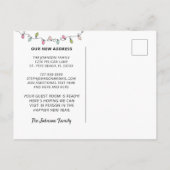 Neue Zuhause Florida Map Weihnachtslichter Bewegun Ankündigungspostkarte (Rückseite)