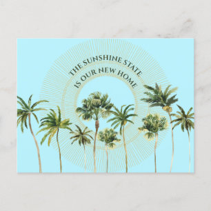 Neue Zuhause Florida Sunshine Staat Palme Moving Ankündigungspostkarte