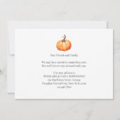 Neue Zuhause Foto Erntedank Pumpkin Moving Ankündigung (Rückseite)