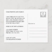 Neue Zuhause Foto Schwarzer Rahmen I m Moving Ankü Ankündigungspostkarte (Rückseite)