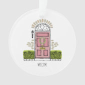 Neue Zuhause Front Door Art Willkommensname Anschr Ornament (Vorderseite)