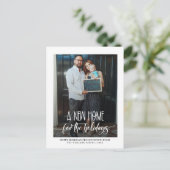 Neue Zuhause für das Foto Holidays Weihnachten Postkarte (Stehend Vorderseite)