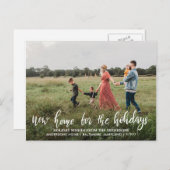 Neue Zuhause für das Holidays Typografy Foto Postkarte (Vorne/Hinten)