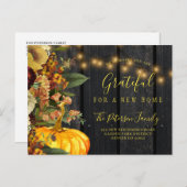 Neue Zuhause für den Erntedank, der sich bewegt Ankündigungspostkarte (Vorne/Hinten)