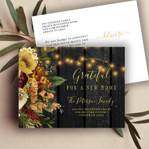 Neue Zuhause für den Erntedank, der sich bewegt Ankündigungspostkarte