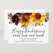 Neue Zuhause für den Erntedank Herbstsonnenblume Ankündigungspostkarte (Vorne/Hinten)