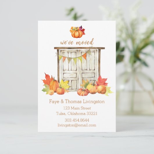 Neue Zuhause für den Herbst, Herbststür Einladung (Stehend Vorderseite)