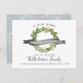 Neue Zuhause für den Weihnachtsschneefall in Weihn Ankündigungspostkarte (Vorne/Hinten)