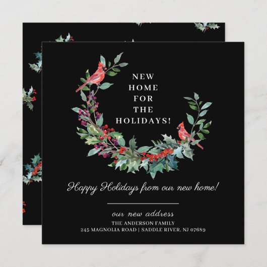 Neue Zuhause für die Feiertage-Ankündigung Einladung (Vorne/Hinten)
