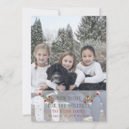 Neue Zuhause für die Feiertage-Foto-Ankündigung Feiertagskarte