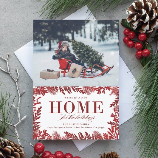 Neue Zuhause für die Feiertagsankündigung Feiertagskarte
