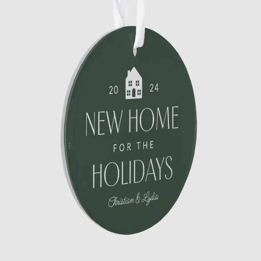 Neue Zuhause für die Ferien grün Foto Weihnachten Ornament (Vorderseite)