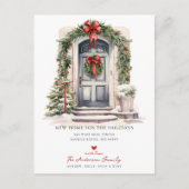 Neue Zuhause für die Holiday Door Moving Ankündigungspostkarte (Vorderseite)