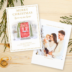 Neue Zuhause für die Red Watercolor Door Holidays Feiertagskarte