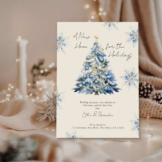 Neue Zuhause für die Weihnachtsfeiertage Feiertagskarte