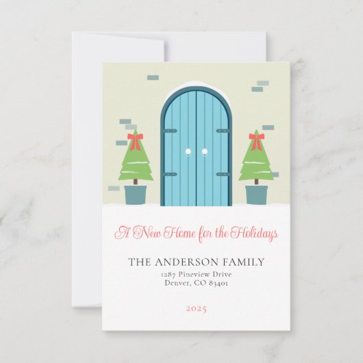 Neue Zuhause für die Weihnachtskarte für den Weihn Einladung (Vorderseite)