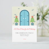 Neue Zuhause für die Weihnachtskarte für den Weihn Einladung (Stehend Vorderseite)