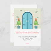 Neue Zuhause für die Weihnachtskarte für den Weihn Einladung (Vorne/Hinten)