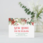 Neue Zuhause für die Zuhause-Ankündigung "Holidays Postkarte (Stehend Vorderseite)