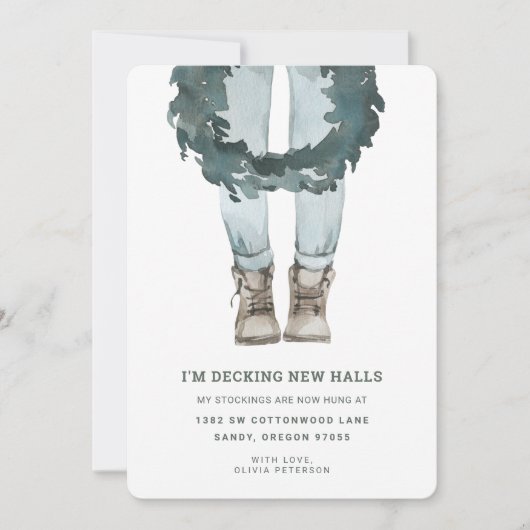 Neue Zuhause für Feiertage | Kranz Feiertagskarte (Vorderseite)