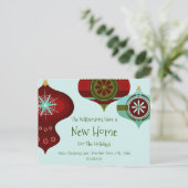 Neue Zuhause für Feiertage | Retro Christmas Postkarte (Stehend Vorderseite)