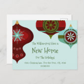 Neue Zuhause für Feiertage | Retro Christmas Postkarte (Vorne/Hinten)