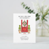 Neue Zuhause für Ferien, die sich auf der Postkart Postkarte (Stehend Vorderseite)