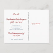 Neue Zuhause für Ferienhäuser Rot in Bewegung Ankündigungspostkarte (Rückseite)