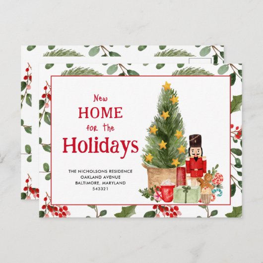 Neue Zuhause für Holidays Nutcracker Ankündigungspostkarte (Vorne/Hinten)