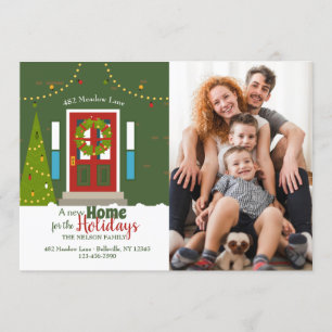 Neue Zuhause für Weihnachts-Foto-Weihnachtskarte Einladung