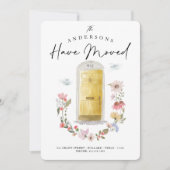 Neue Zuhause Gelbe Aquarelltür Wildblume Blütenblu Ankündigung (Vorderseite)