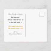 Neue Zuhause-Gelbe Wasserfarbenflora Wir haben uns Ankündigungspostkarte (Rückseite)