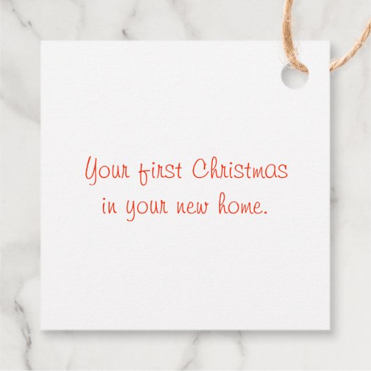 Neue Zuhause Gingerbrett-Geschenkmarke Geschenkanhänger (Rückseite)