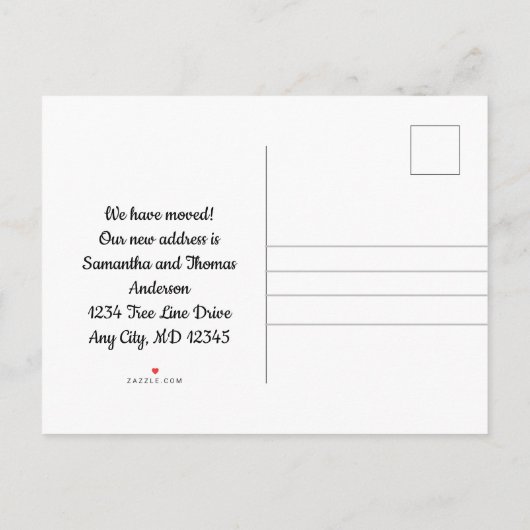 Neue Zuhause Gnome Sweet Gnome Red Ankündigungspostkarte (Rückseite)