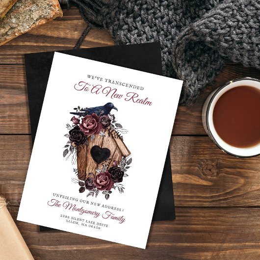 Neue Zuhause Gothic Floral Moving Announcement Car Ankündigung