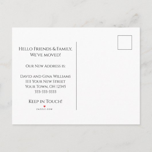 Neue Zuhause Gothic Halloween Schwarz-weiß-Bewegun Ankündigungspostkarte (Rückseite)