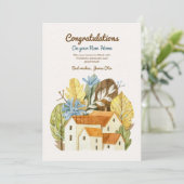 Neue Zuhause-Grußkarte Einladung (Stehend Vorderseite)