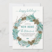 Neue Zuhause Happy Holidays - Urlaub im Umzug Ankündigung (Vorderseite)