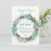 Neue Zuhause Happy Holidays - Urlaub im Umzug Ankündigung (Stehend Vorderseite)