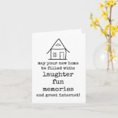 Neue Zuhause, Hauswärmkarte, sarkastisch, lustig Karte (Gelbe Blume)