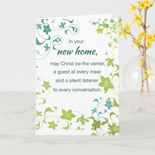 Neue Zuhause Herzlichen Glückwunsch an Christus im Karte (Gelbe Blume)