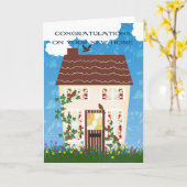 Neue Zuhause Herzlichen Glückwunsch an ein Haus un Karte (Gelbe Blume)